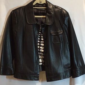 Leather Jacket with bracelet sleeves